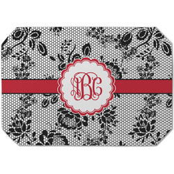 Black Lace Dining Table Mat - Octagon (Single-Sided) w/ Monogram