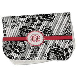 Black Lace Burp Cloth - Fleece w/ Monogram