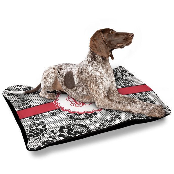 Black Lace Outdoor Dog Beds - Large - IN CONTEXT