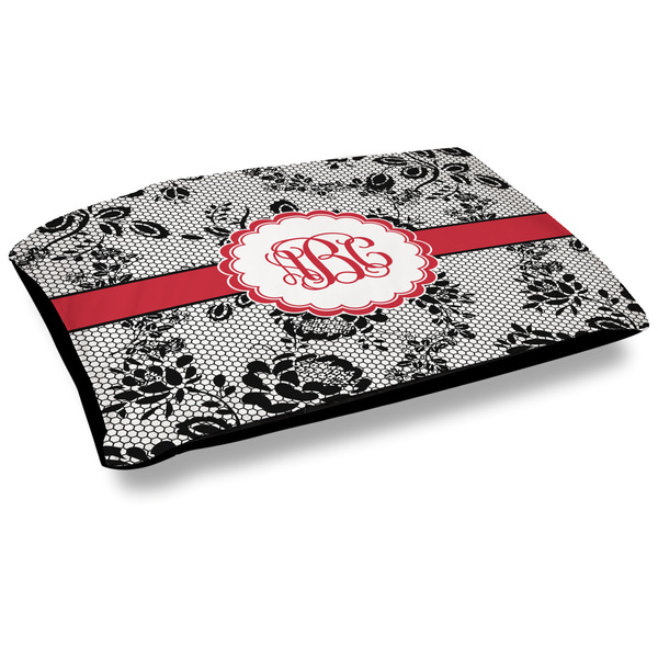 Custom Black Lace Dog Bed w/ Monogram