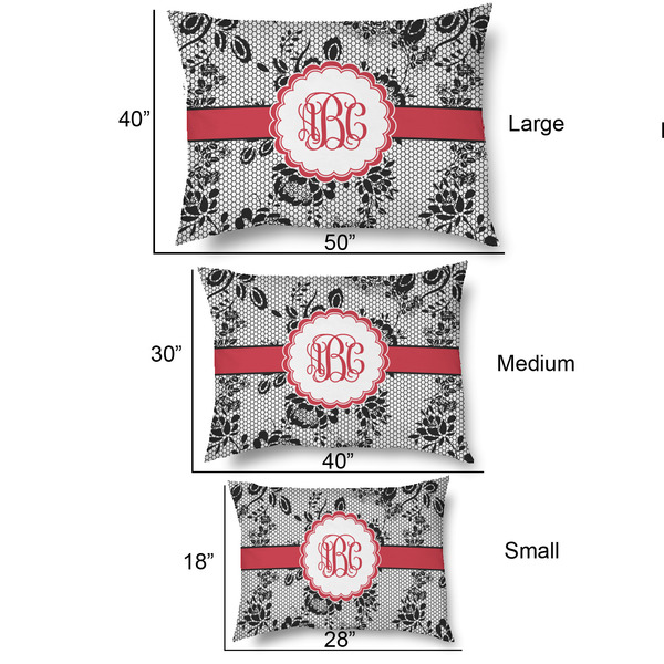 Black Lace Outdoor Dog Beds - SIZE CHART