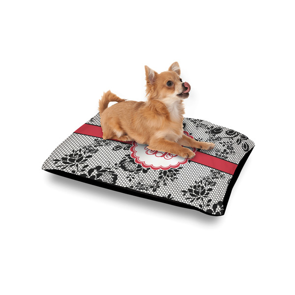 Black Lace Outdoor Dog Beds - Small - IN CONTEXT