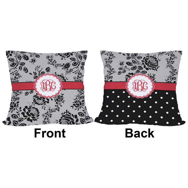 Black Lace Outdoor Pillow - 16x16