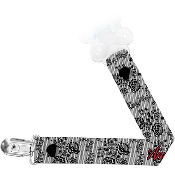 Custom Black Lace Pacifier Clip (Personalized)