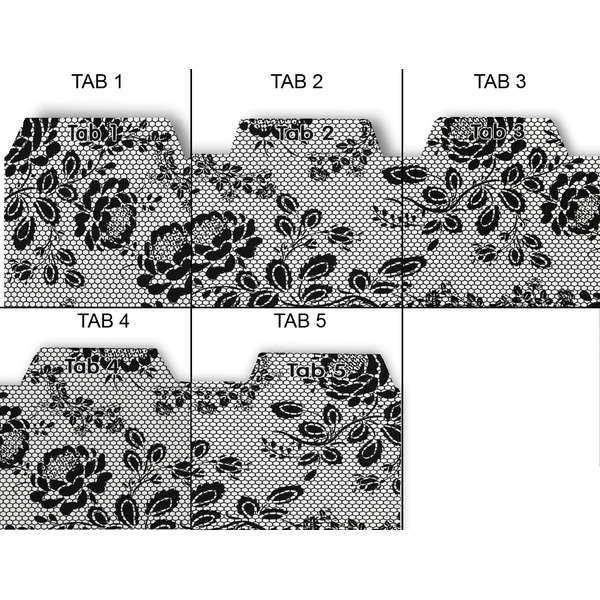 Black Lace Page Dividers - Set of 5 - Approval