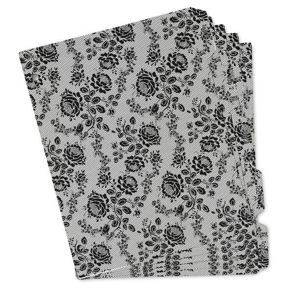 Custom Black Lace Binder Tab Divider - Set of 5 (Personalized)