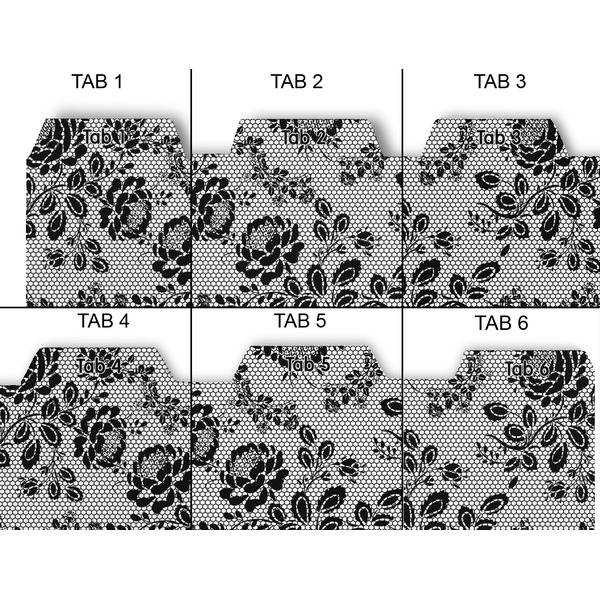 Black Lace Page Dividers - Set of 6 - Approval