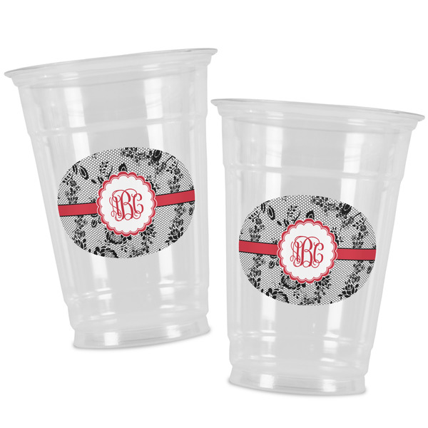 Black Lace Party Cups - 16oz - Alt View