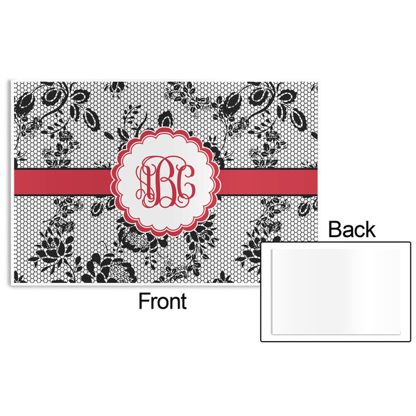 Black Lace Disposable Paper Placemat - Front & Back