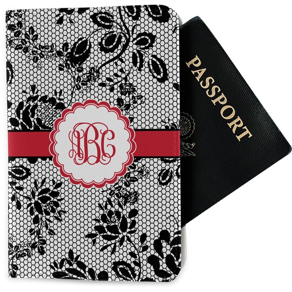 Custom Black Lace Passport Holder - Fabric (Personalized)