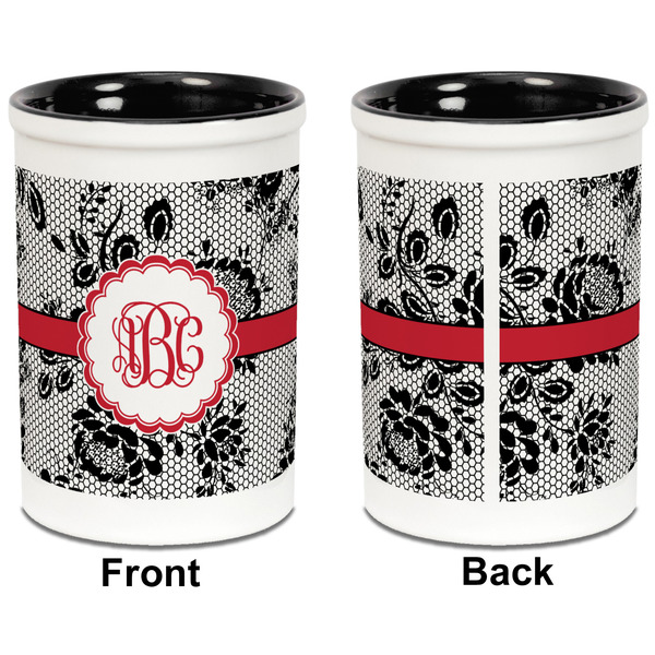 Black Lace Pencil Holder - Black - approval