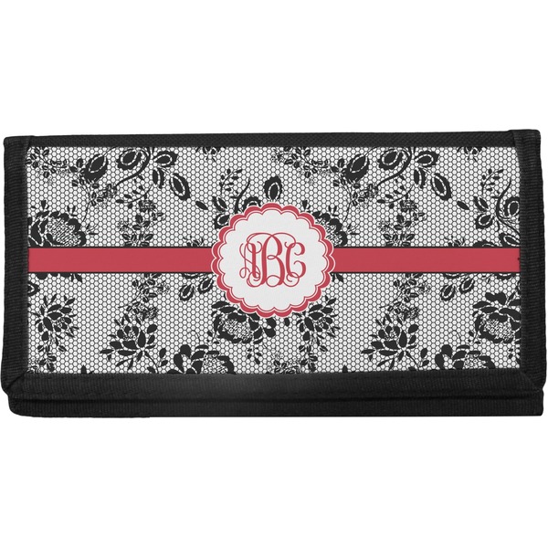 Custom Black Lace Canvas Checkbook Cover (Personalized)