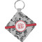 Black Lace Diamond Plastic Keychain w/ Monogram