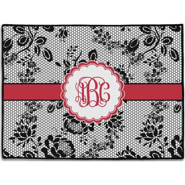 Custom Black Lace Door Mat - 24"x18" (Personalized)