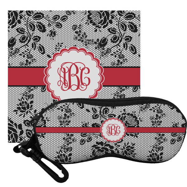 Custom Black Lace Eyeglass Case & Cloth (Personalized)