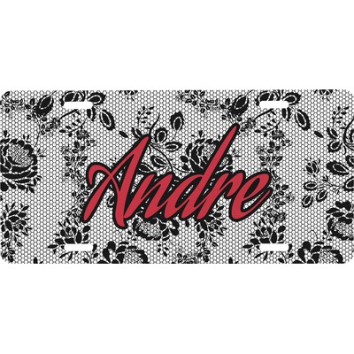 Black Lace Front License Plate (Personalized)