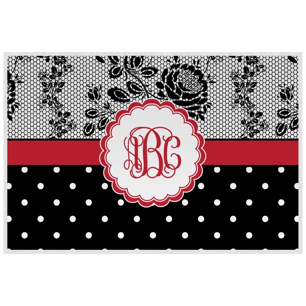Black Lace Personalized Placemat (Back)