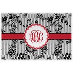 Black Lace Laminated Placemat w/ Monogram