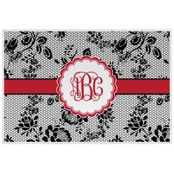 Black Lace Laminated Placemat w/ Monogram