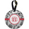 Black Lace Personalized Round Luggage Tag