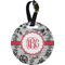 Black Lace Plastic Luggage Tag - Round (Personalized)