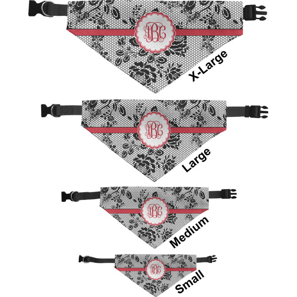 Black Lace Pet Bandana Sizes