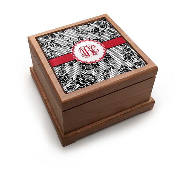 Custom Black Lace Pet Urn w/ Monogram