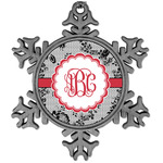 Black Lace Vintage Snowflake Ornament (Personalized)