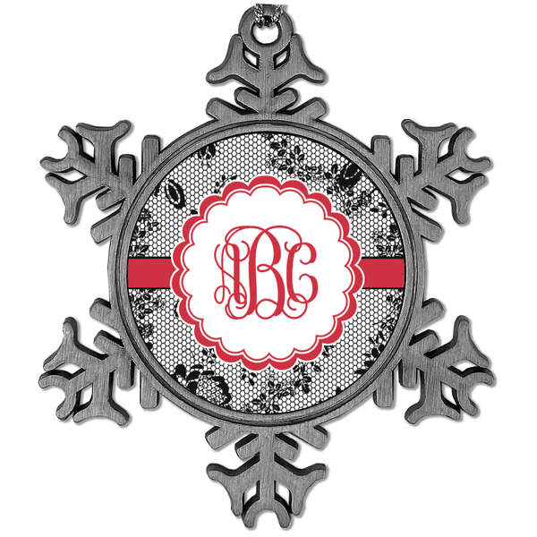 Custom Black Lace Vintage Snowflake Ornament (Personalized)