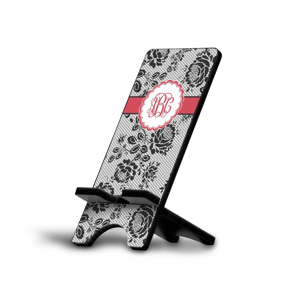 Custom Black Lace Cell Phone Stand (Small) (Personalized)