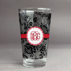 Black Lace Pint Glass - Full Print (Personalized)