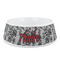 Black Lace Plastic Dog Bowl - Medium (Personalized)