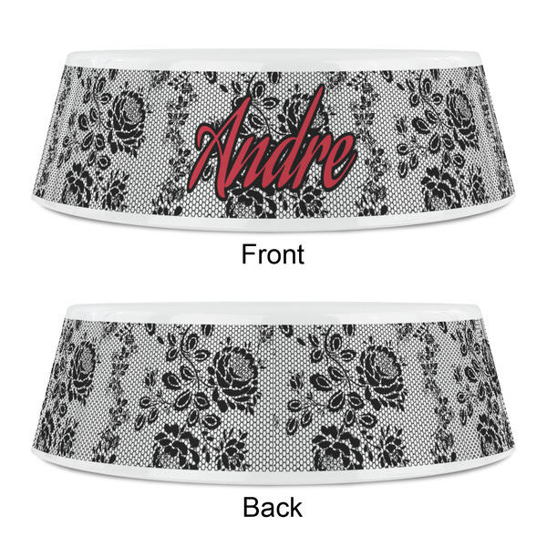 Black Lace Plastic Pet Bowls - Small - APPROVAL