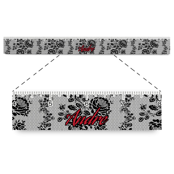 Custom Black Lace Plastic Ruler - 12" (Personalized)