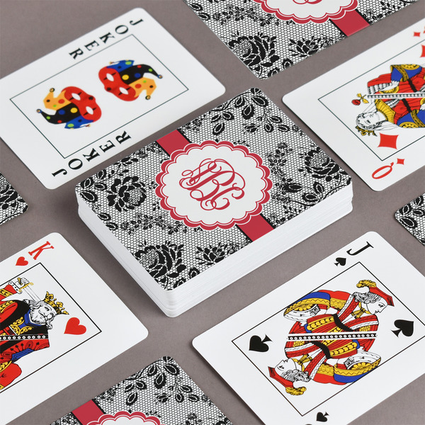 Black Lace Playing Cards - Front & Back View