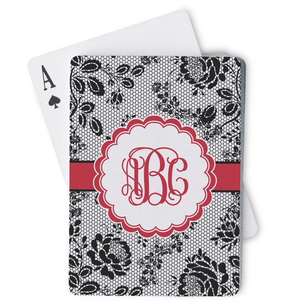 Custom Black Lace Playing Cards (Personalized)