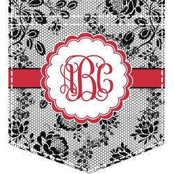 Black Lace Iron On Faux Pocket (Personalized)