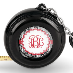 Black Lace Pocket Tape Measure - 6 Ft w/ Carabiner Clip (Personalized)