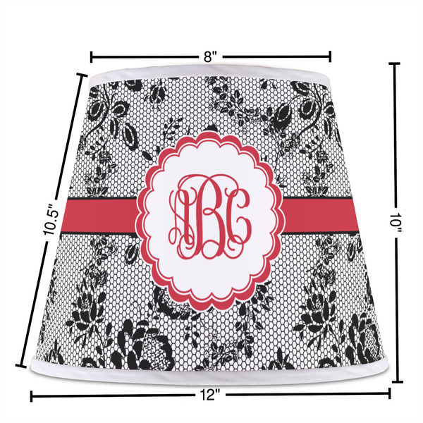 Black Lace Poly Film Empire Lampshade - Dimensions