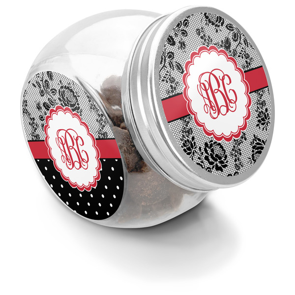 Custom Black Lace Puppy Treat Jar (Personalized)