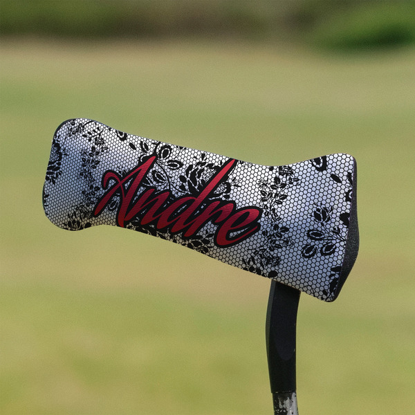Black Lace Putter Cover - On Putter