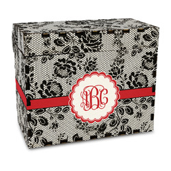 Black Lace Wood Recipe Box - Full Color Print (Personalized)