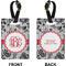 Black Lace Rectangle Luggage Tag (Front + Back)