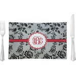 Black Lace Glass Rectangular Lunch / Dinner Plate (Personalized)
