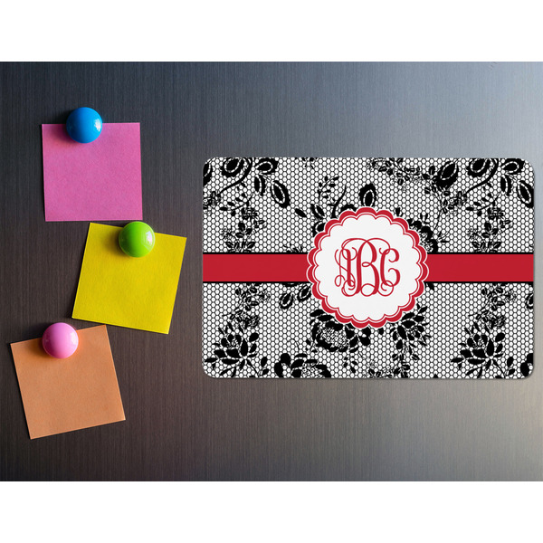 Black Lace Rectangular Fridge Magnet - LIFESTYLE