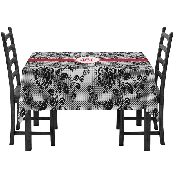 Black Lace Rectangular Tablecloths - Side View