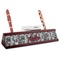 Black Lace Red Mahogany Nameplates with Business Card Holder - Angle