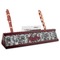 Black Lace Red Mahogany Nameplate with Business Card Holder (Personalized)