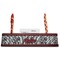 Black Lace Red Mahogany Nameplates with Business Card Holder - Straight