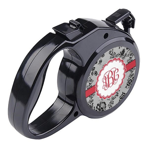 Black Lace Retractable Dog Leash - Angle